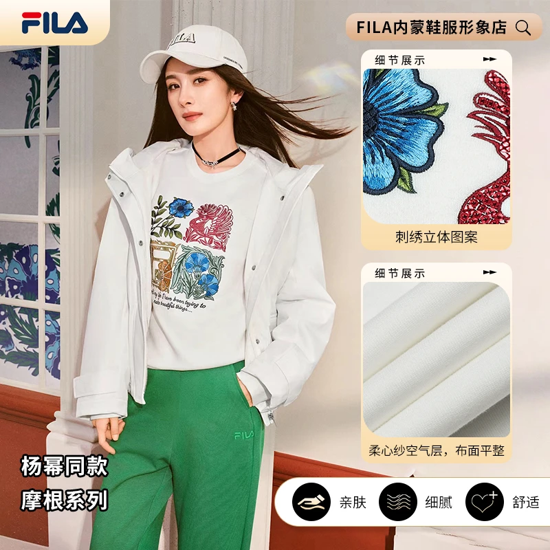 Fila/斐乐【杨幂同款VA联名系列】女子冬季圆领针织卫衣