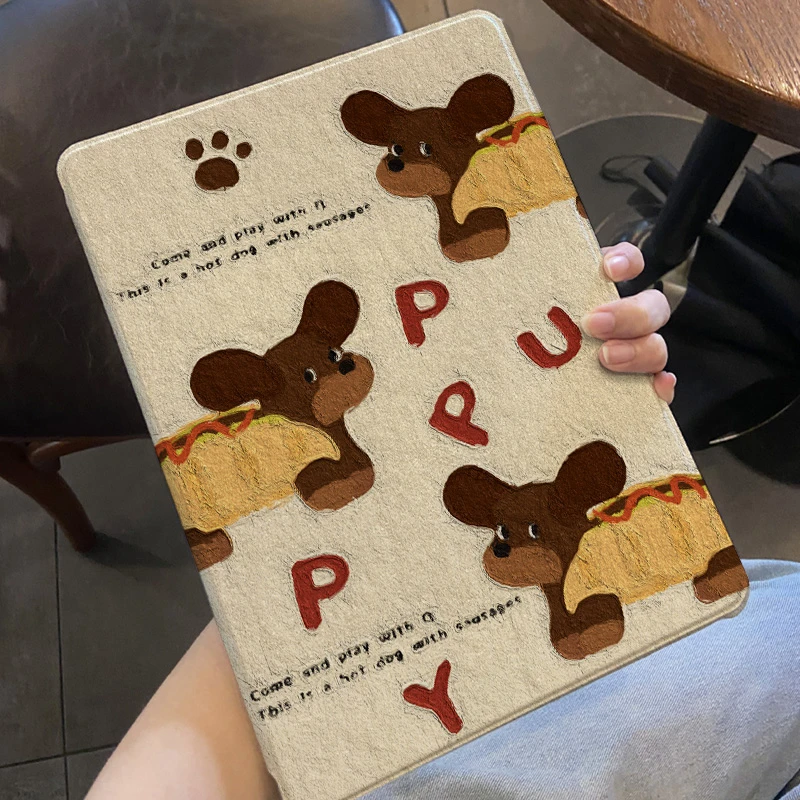 【书本式磨砂狗】适用苹果2024ipad9平板air6保护套华为11.5s小米6