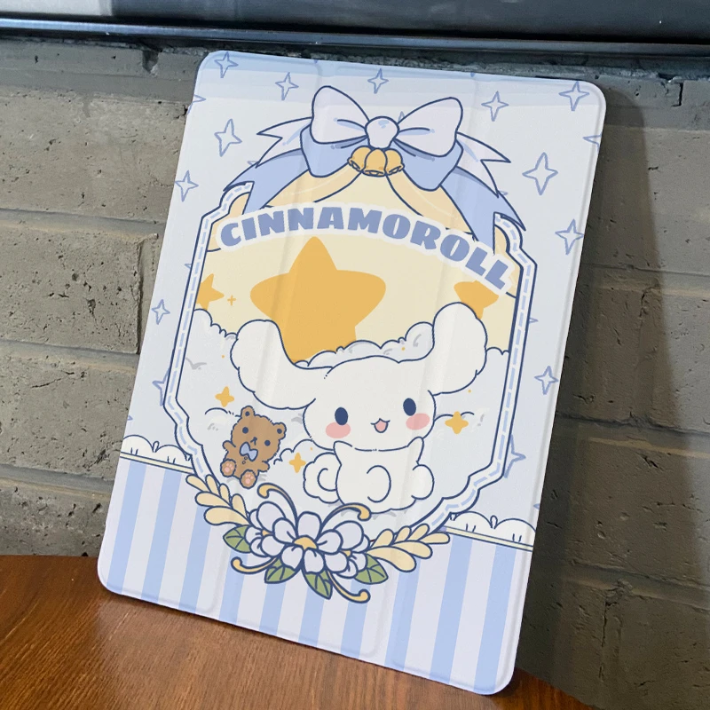 【三折式玉桂画报】保护壳新款平板套带笔槽ipad硅胶防摔可爱