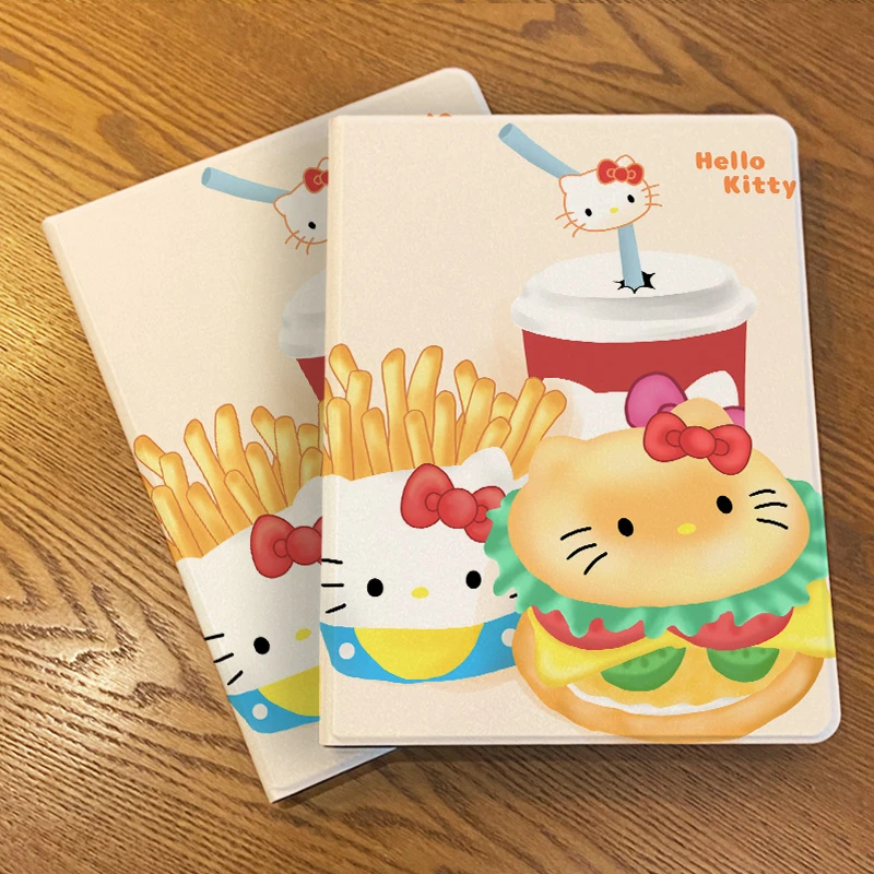 【书本式卡通凯蒂】苹果新款平板保护套华为带笔槽ipad小米汉堡