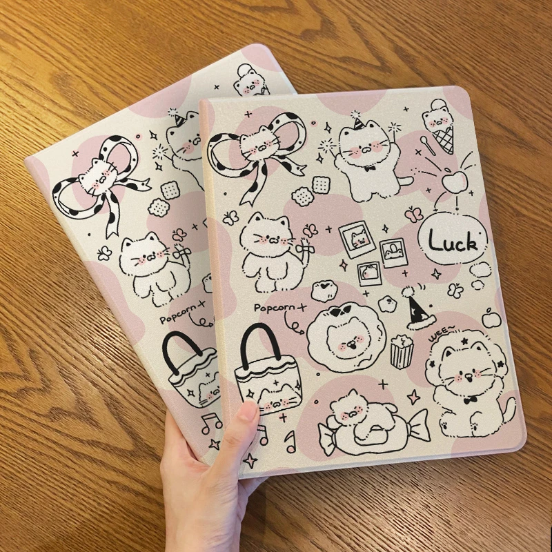 【书本式睡梦小猫】新款小米平板保护套华为荣耀带笔槽ipad可爱