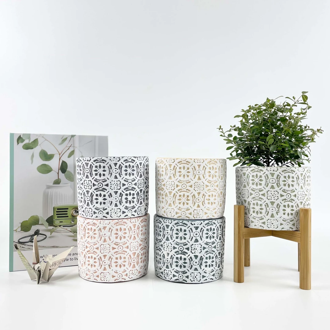 北欧ins简约创意多肉小号蝴蝶兰绿植桌面水培室内陶瓷水泥花盆新