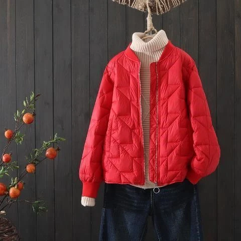 雅鹿羽绒服年终清仓特价轻薄款羽绒衣女秋冬轻便韩版棒球服薄袄女