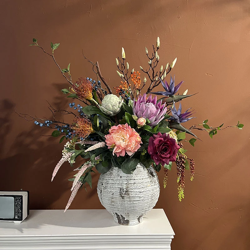 古韵款 诧漃风花艺套装客厅摆设假花电视柜摆设花家居仿真花