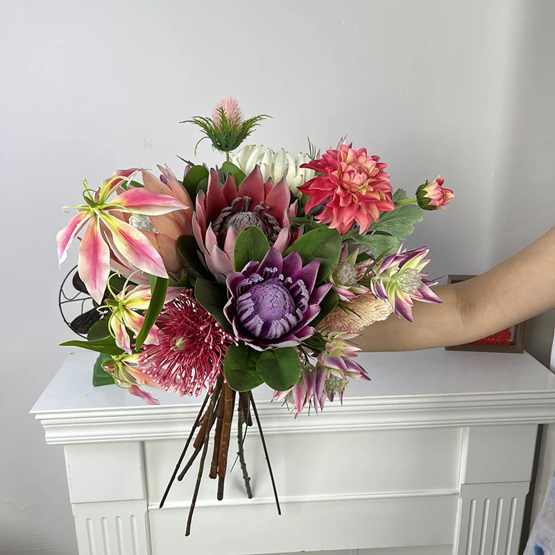 风华款花束 仿真花帝王花客厅摆设花束家居装饰假花套装
