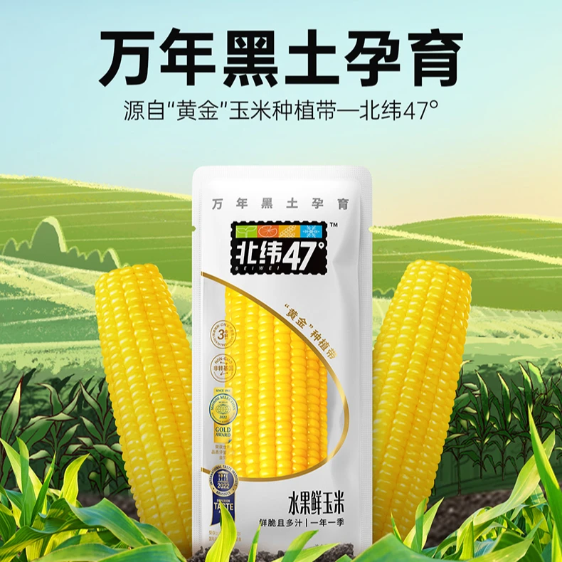 【甜玉米新货上市】北纬四十七即食低GI水果玉米220g*10穗
