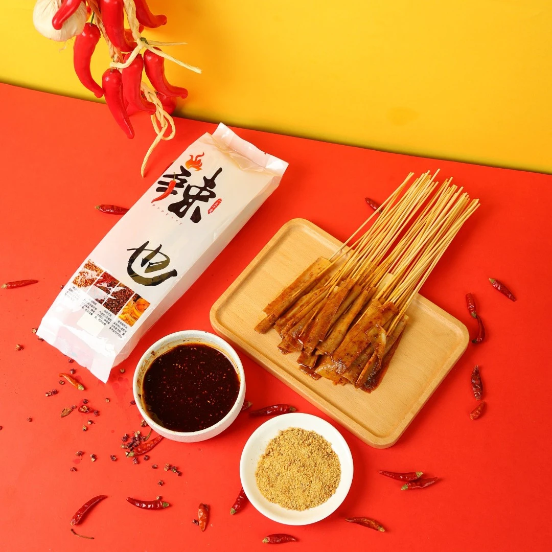 加料款辣也豆皮串到手100串加2包酱料额外加1包齐市烧烤干料