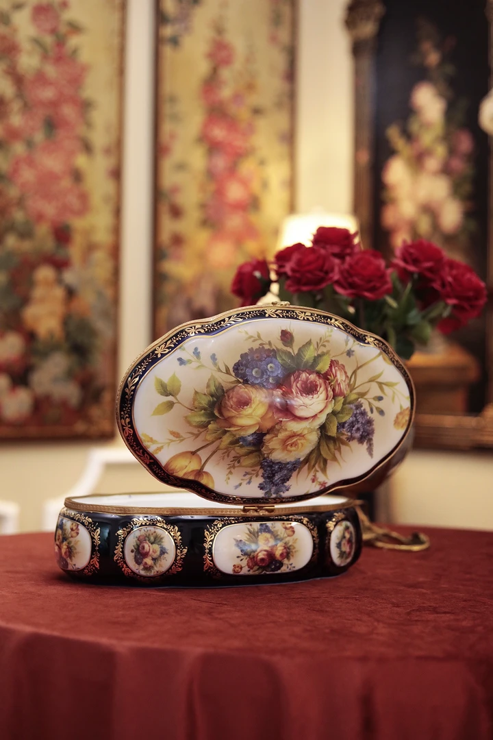 潇允饰家/复古陶瓷收纳盒/珠宝盒/桌面摆件