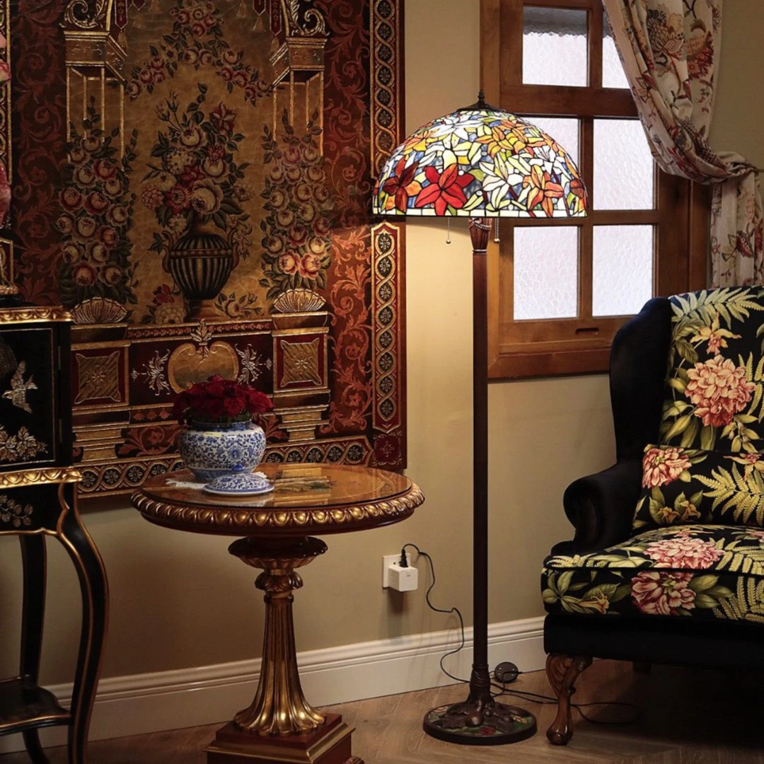 潇允饰家/新品蒂凡尼台灯/百合花系列/手工/纯铜/高端/别墅装饰