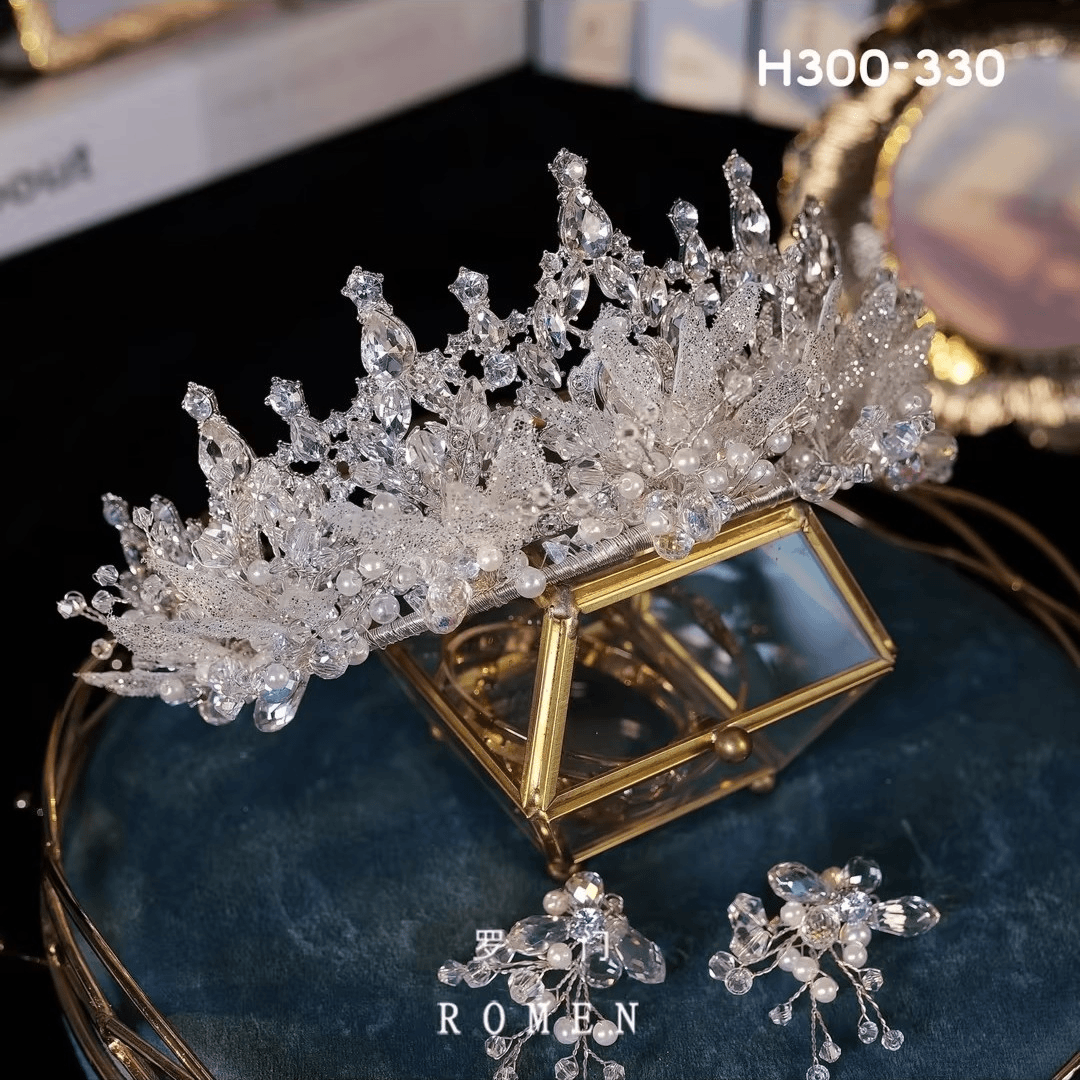 【（有耳饰）H300皇冠】ROMEN新娘头饰化妆师跟妆饰品轻奢简约气质
