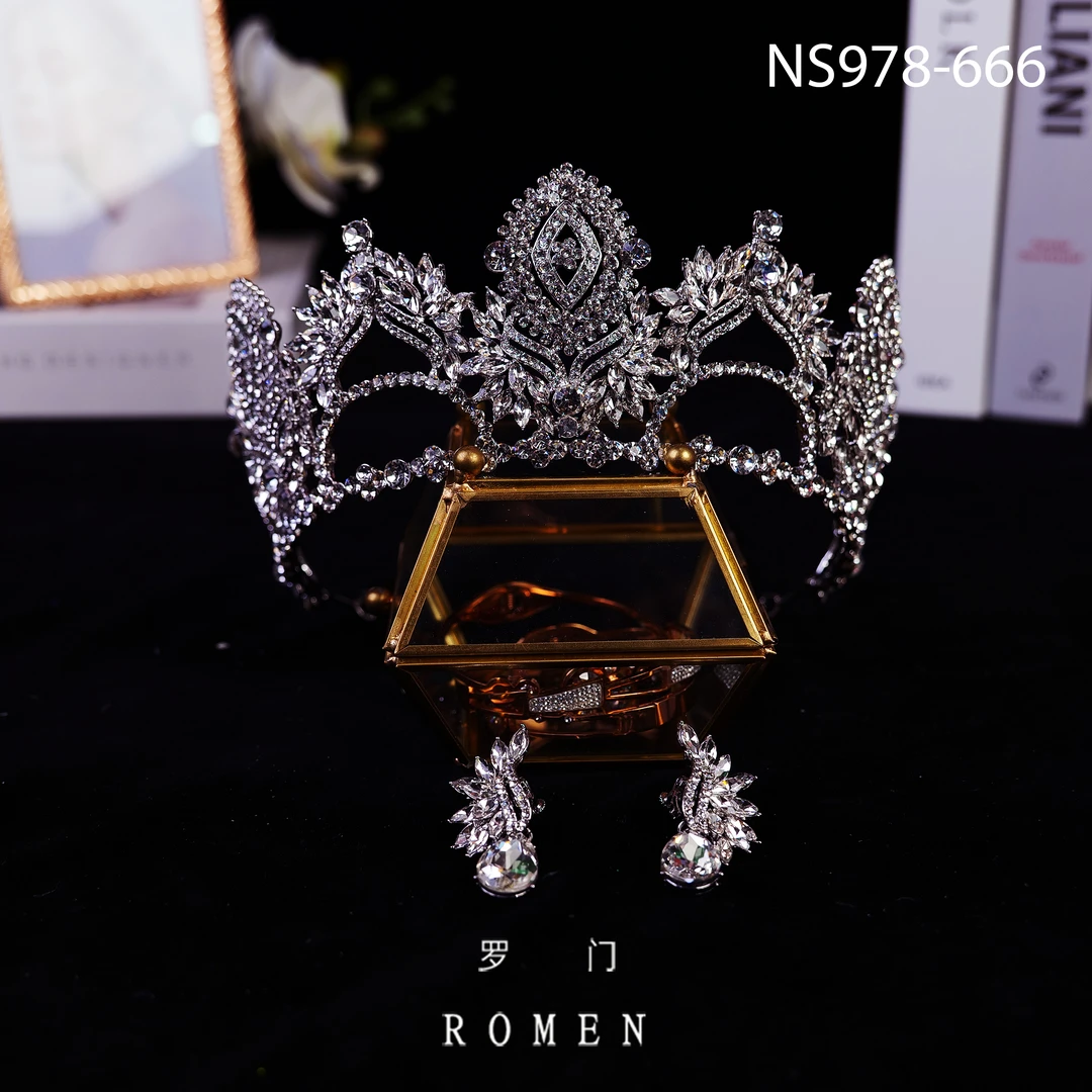 (无礼盒)【(有耳饰)NS978新娘皇冠】ROMEN新娘头饰化妆师跟妆饰品