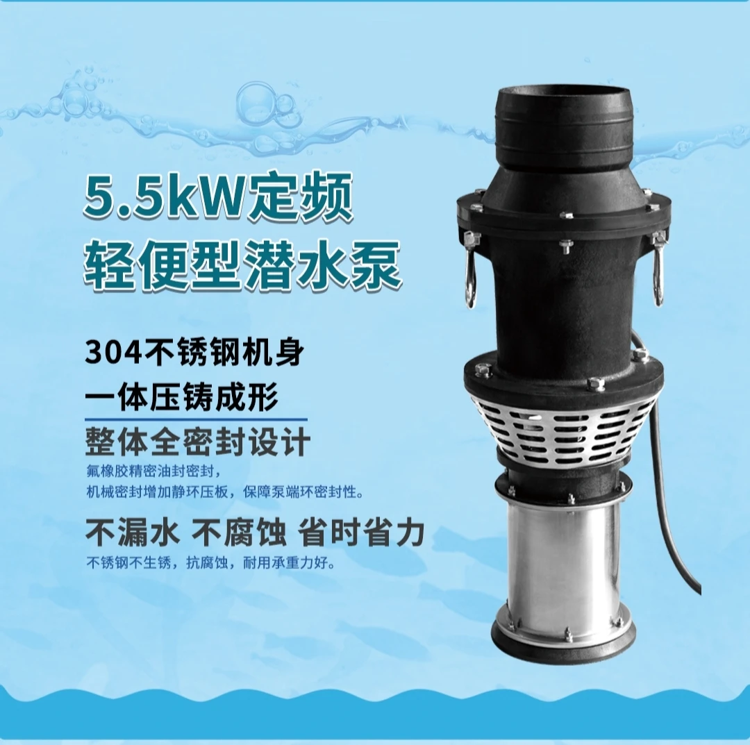 广东智能轻便型定频潜水泵大型鱼塘抽水泵农田灌溉