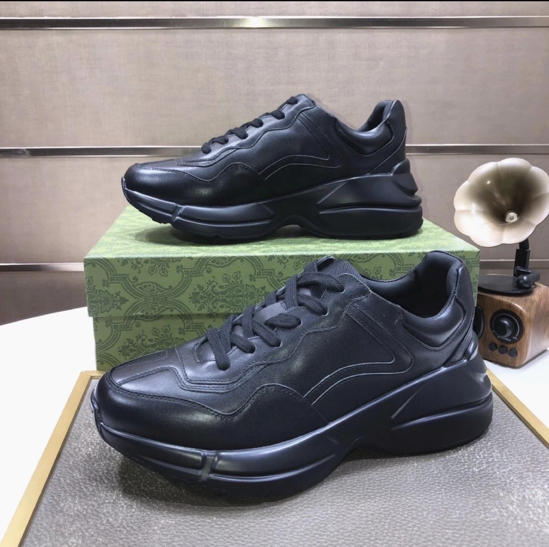 全新未使用 GUCCI/古驰 古驰黑武士老爹鞋全皮百搭时尚