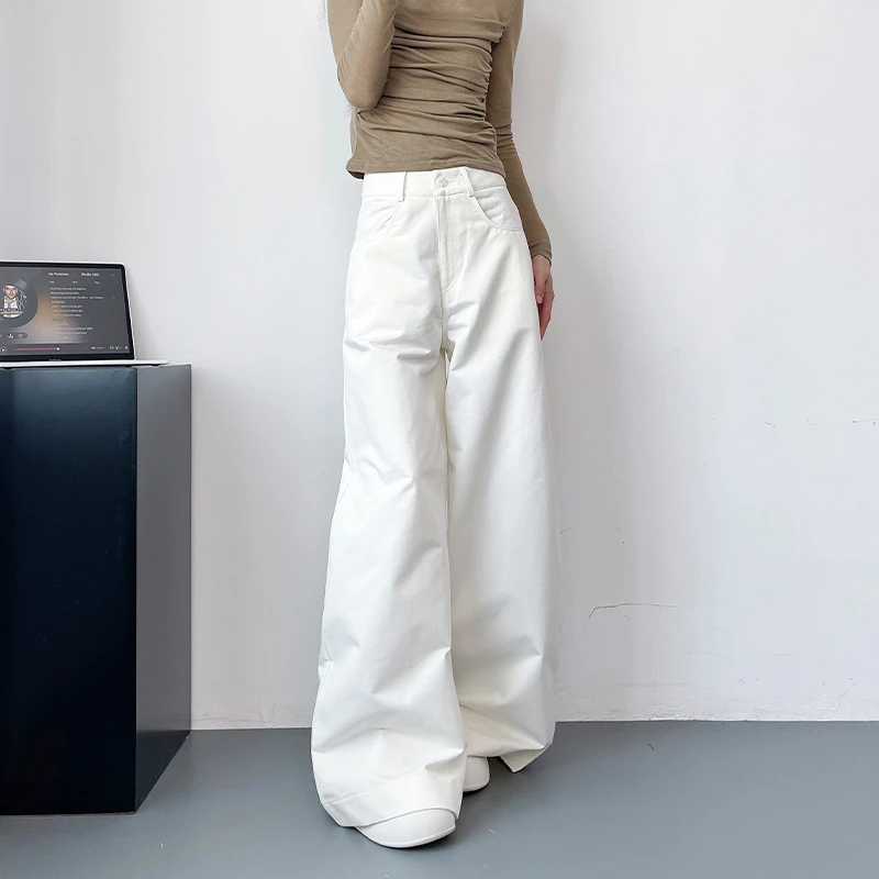 大码西装裤女秋季新款胖mm高腰宽松显瘦阔腿裤垂坠感微喇叭休闲裤