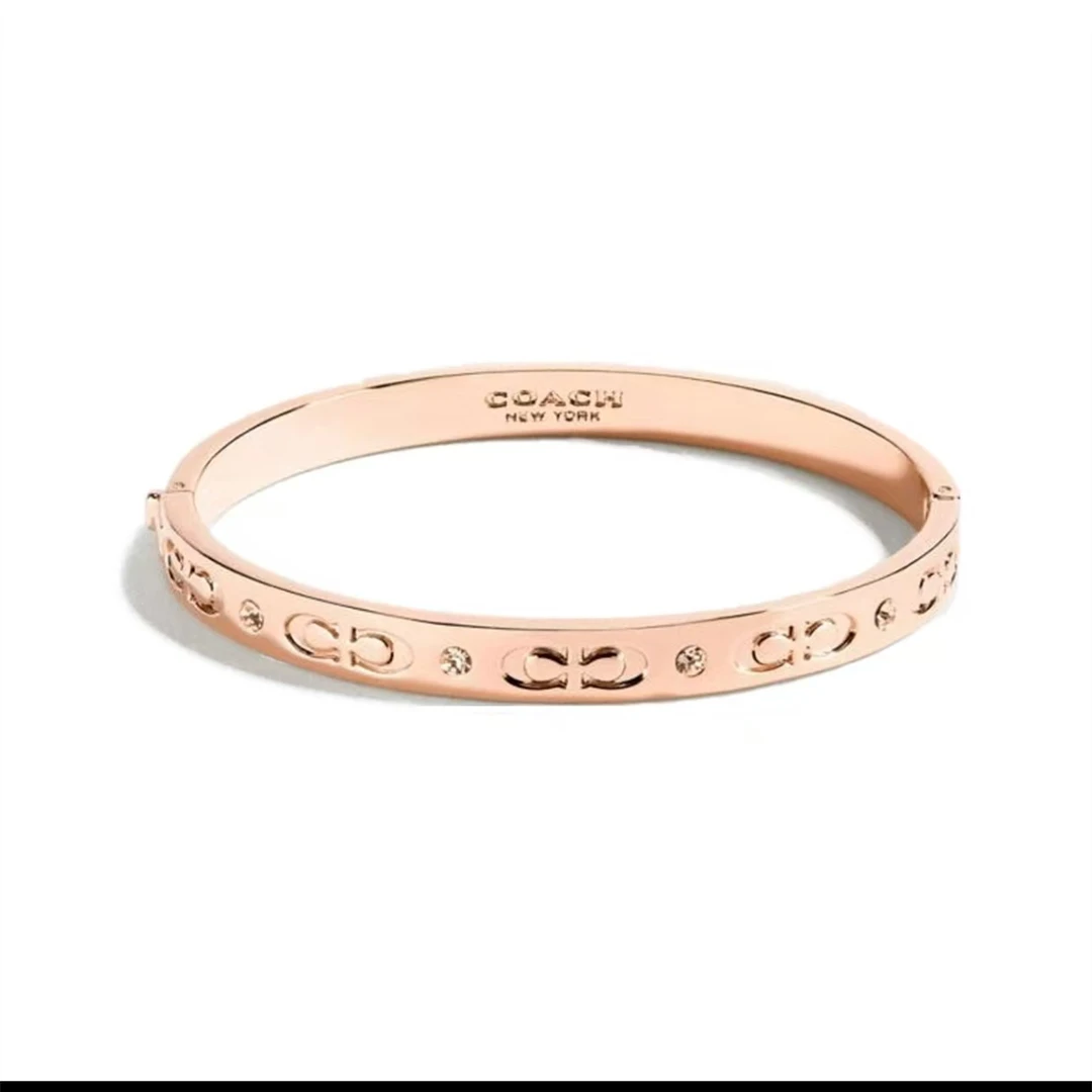 COACH/蔻驰Logo图案  女款黄铜手镯 腕围17.5CX686(20*0.6cm)