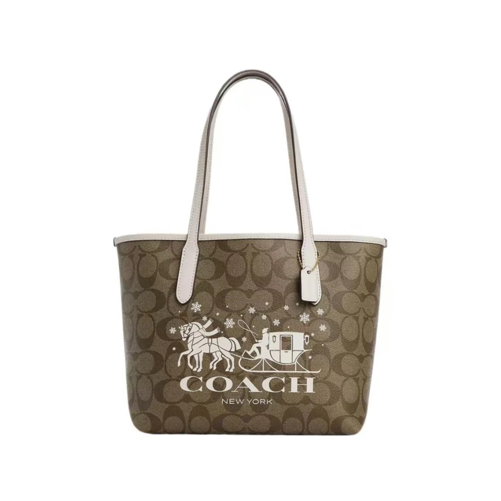 COACH/蔻驰限定马车卡其老花city30托特包CM183(23*20.5*11CM