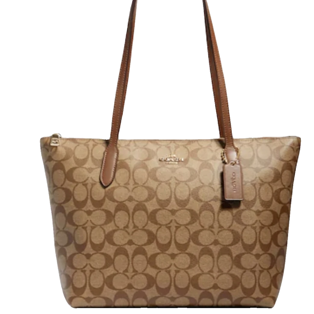 COACH/蔻驰卡其老花拉链托特包中号 4455（29*10*26cm）