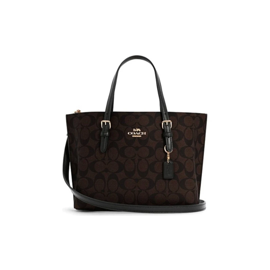 COACH/蔻驰黑棕老花mollie托特包小号C4250(25*19CM)