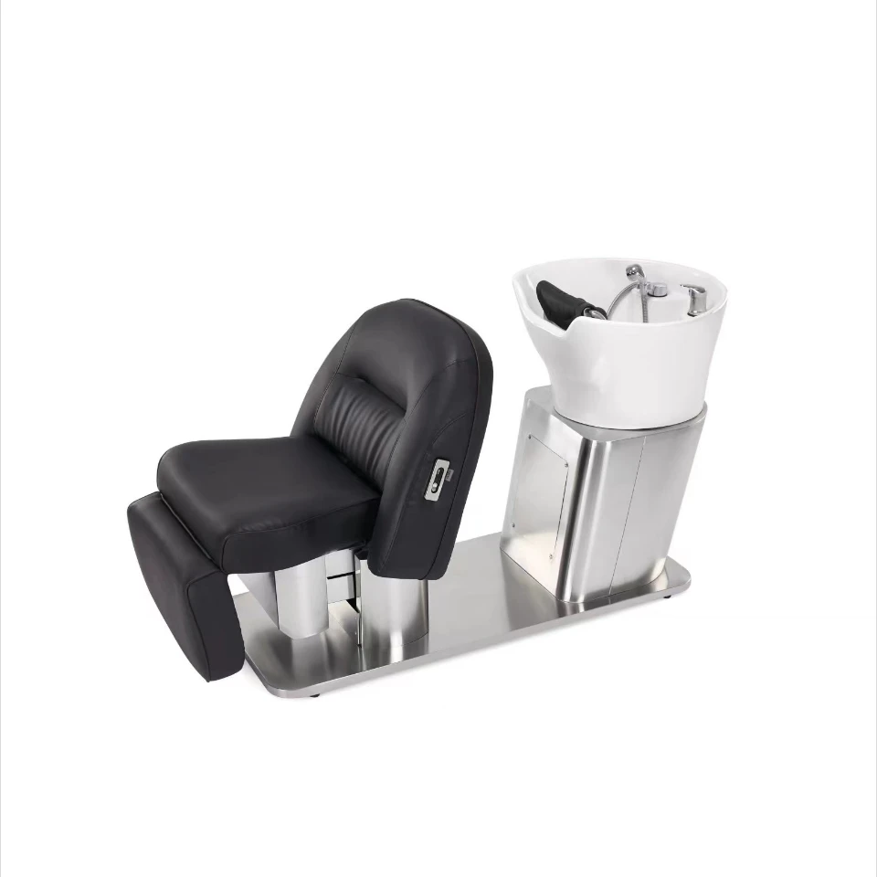 发廊专用电动旋转升降洗头床理发店多功能美发冲水床半全躺两用床