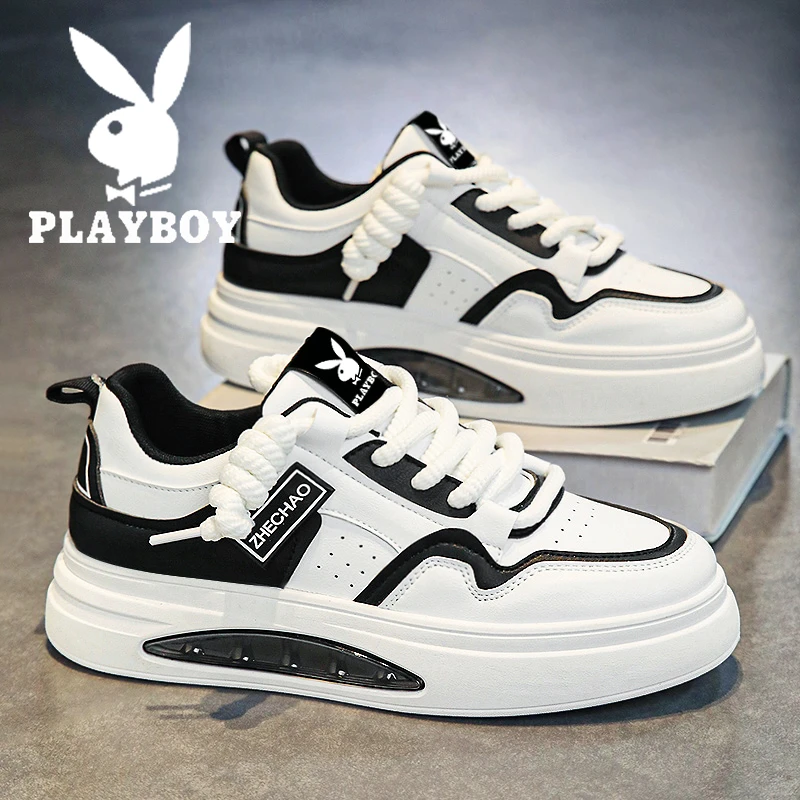 花花公子男鞋秋季新款运动厚底休闲百搭潮牌气男士厚底增高小白鞋