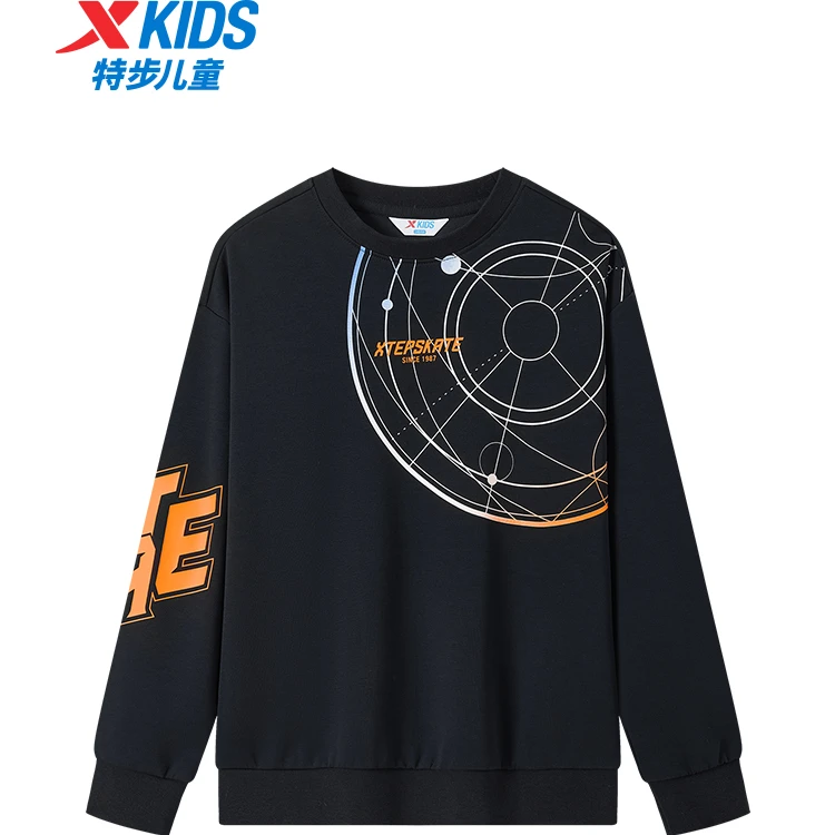 特步儿童冬季新款卫衣大童时尚百搭运动休闲圆领上衣676325209169