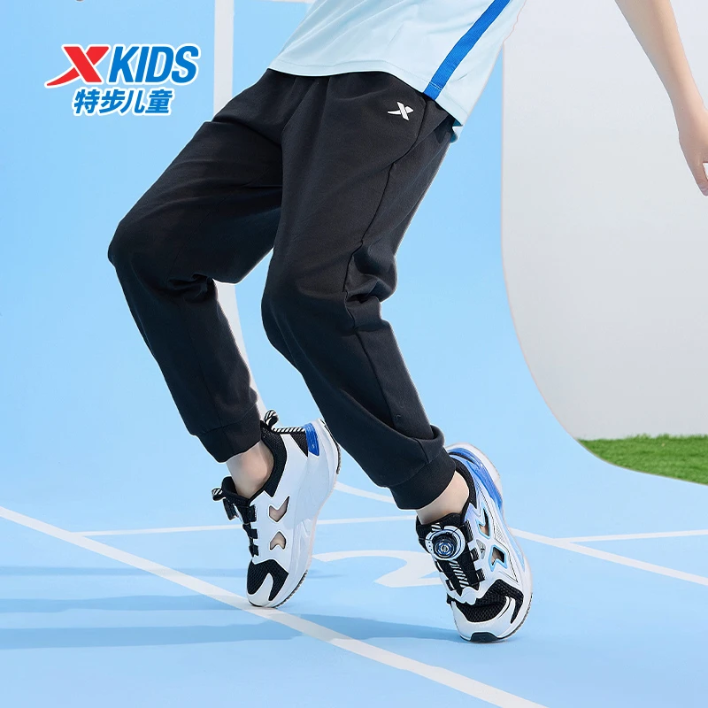 特步儿童夏季运动裤大童针织薄款舒适透气弹力长裤676226639243