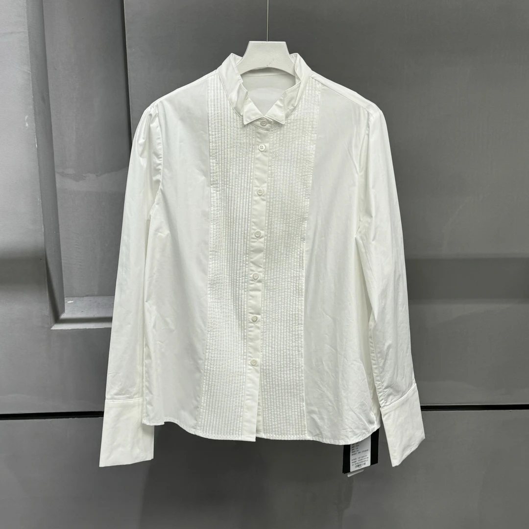 【ZHIXIAO】秋冬新款：极简褶皱长袖衬衫1822