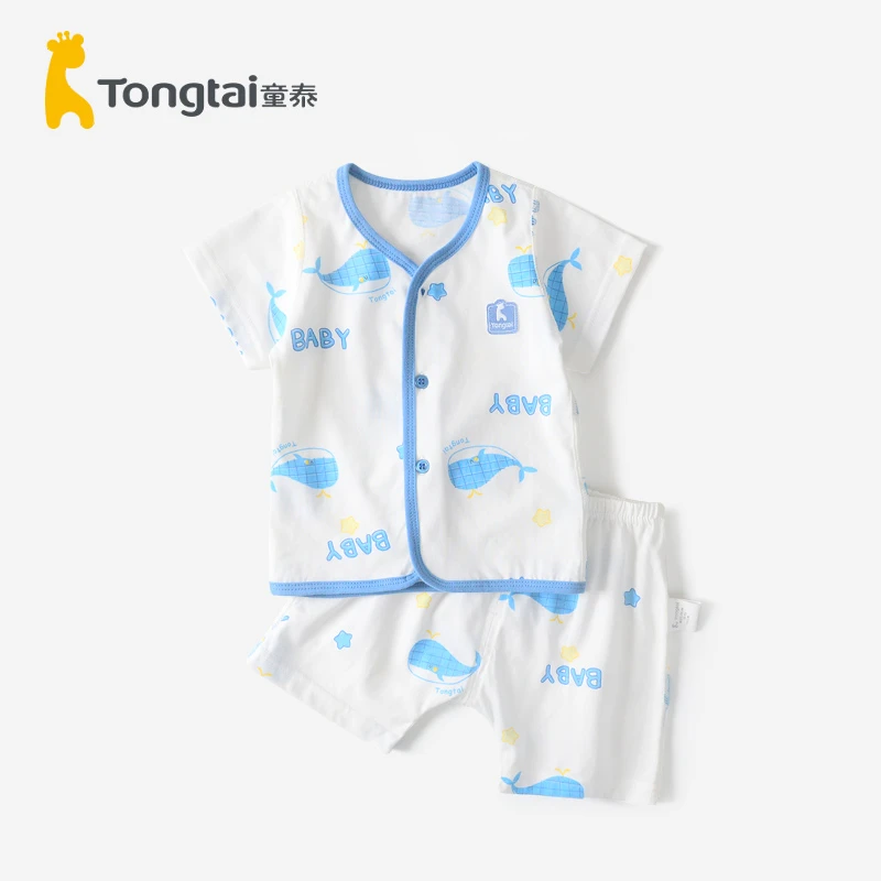 Tongtai/童泰婴儿短袖套装夏季薄款宝宝上衣短裤夏装两件套