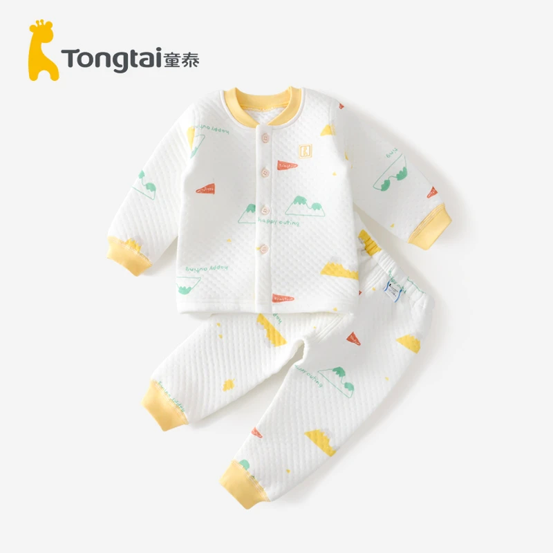 Tongtai/童泰婴儿加厚保暖套装男女宝宝秋冬贴身内衣裤子两件套