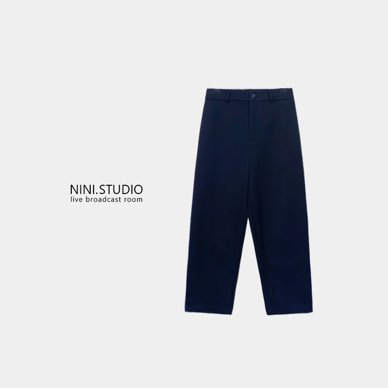NINI.STUDIO【镰刀裤】绵羊毛 九分休闲裤