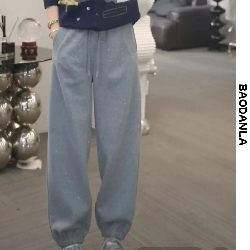 G1星光加绒萝卜裤【夜幕流星】冬季新款时尚纯色百搭休闲气质C0013