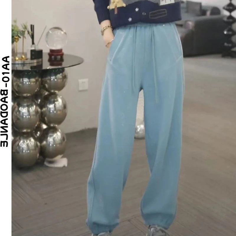 C1星光加绒萝卜裤【夜幕流星】冬季新款时尚纯色百搭休闲气质C0013