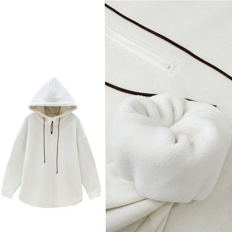 B【挪威星空】正版材质加绒连帽卫衣冬季新款时尚休闲上衣打底衫