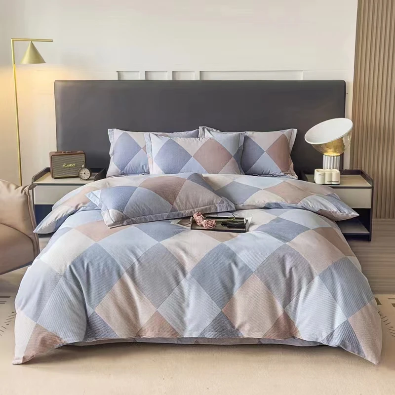 秋冬全棉加厚磨毛四件套1.5/1.8/2.0床纯棉亲肤时尚简约印花4件套