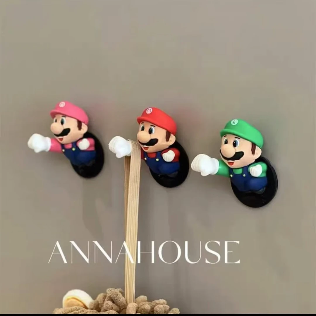 创意挂钩马里奥浴室卫生间免打孔粘贴入门墙壁钥匙卡通多功能挂钩