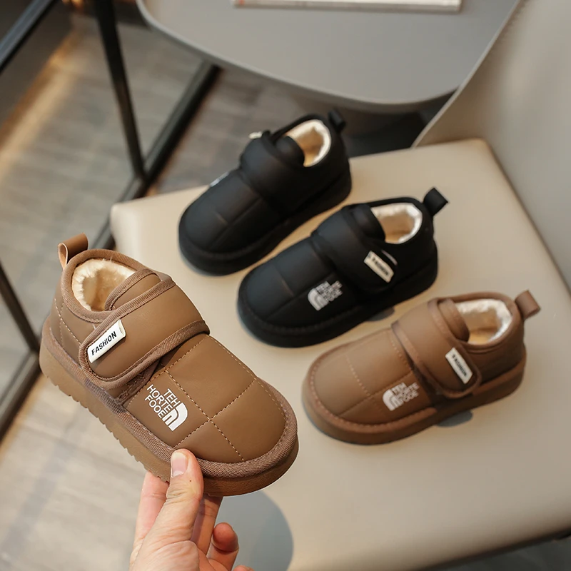 加绒加厚雪地靴2024年冬季新款女童保暖大棉靴男童软底冬鞋防滑