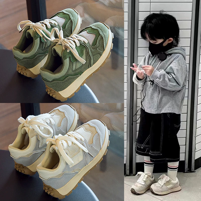 运动鞋女205童鞋春夏秋新款轻便防滑女童校园男童运动鞋网面H059