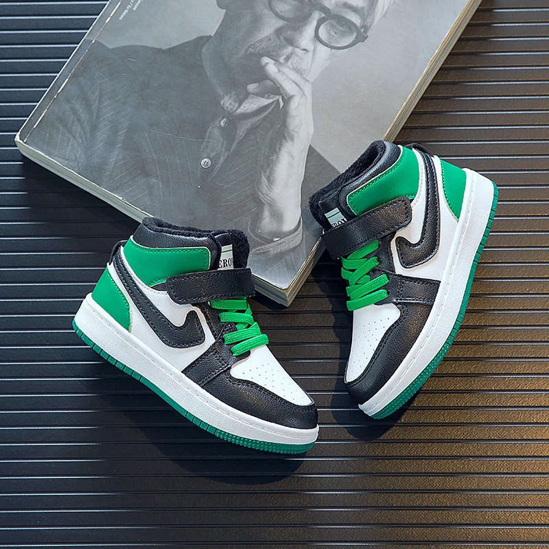 高帮鞋童鞋2024春秋季新款帅气男孩板鞋轻便防滑女童校园运动鞋