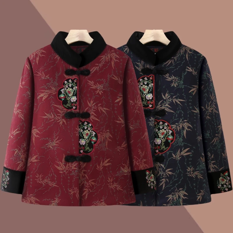 【日常新中式】奶奶加绒加厚棉衣唐装棉服老太太外套中老年妈妈冬装