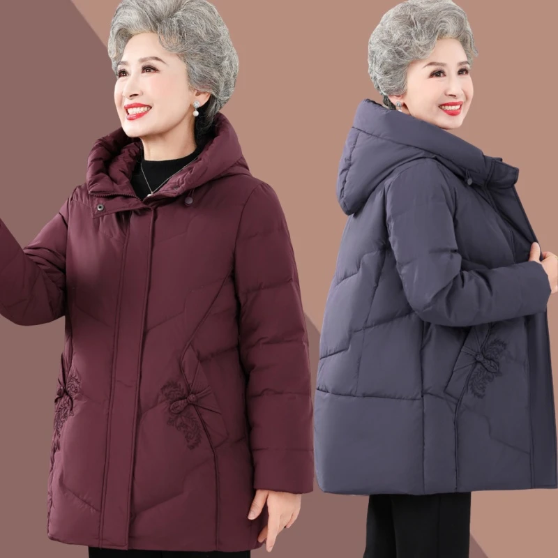 【省心穿搭】中老年人冬季冬装连帽款妈妈加厚保暖棉服洋气奶奶外套