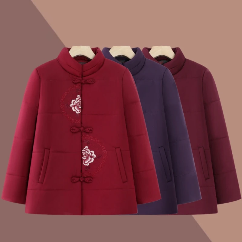 【日常新中式】奶奶冬装加绒加厚棉袄中老年人冬季棉服老太太棉衣装