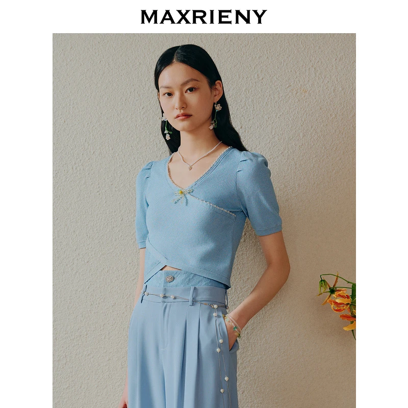 M-MAXRIENY【商场同款】夏针织衫