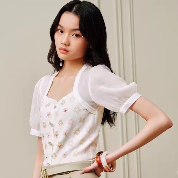 【千颂妮专属】MAXRIENY截短针织衫夏日温柔甜美小衫上衣