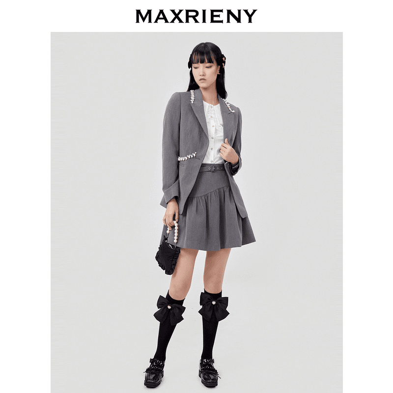 【程钱钱】MAXRIENY通勤风西服上衣女春款收腰修身西装外套