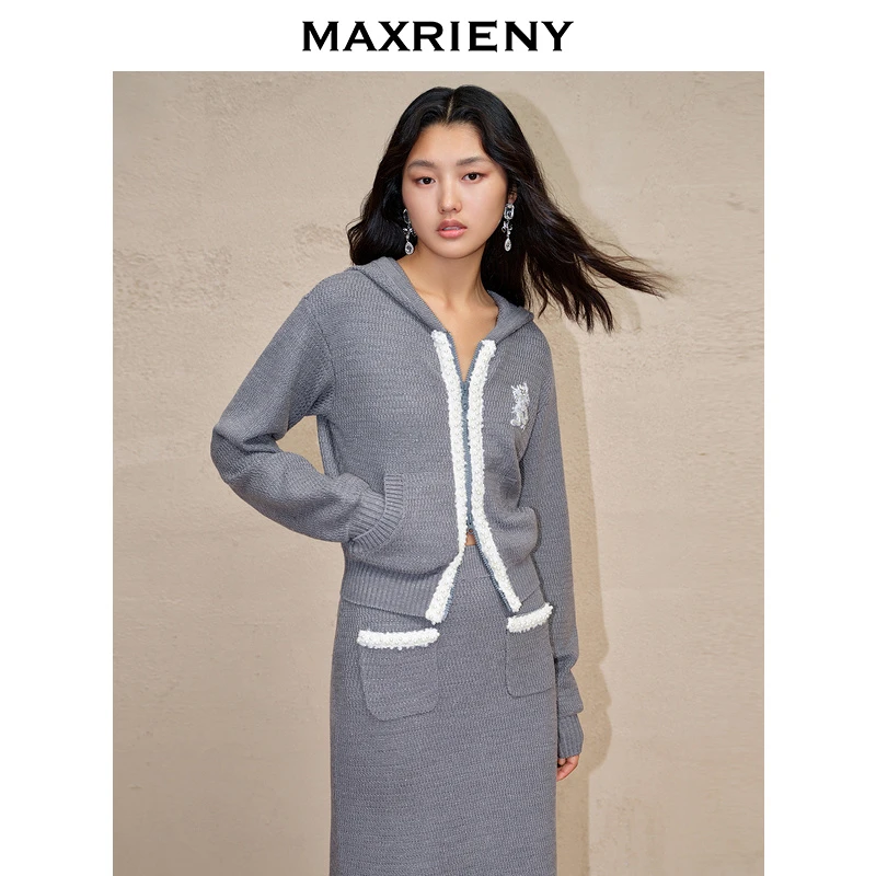 【陈大可专属】【商场同款】MAXRIENY针织外套格雷穿搭年冬