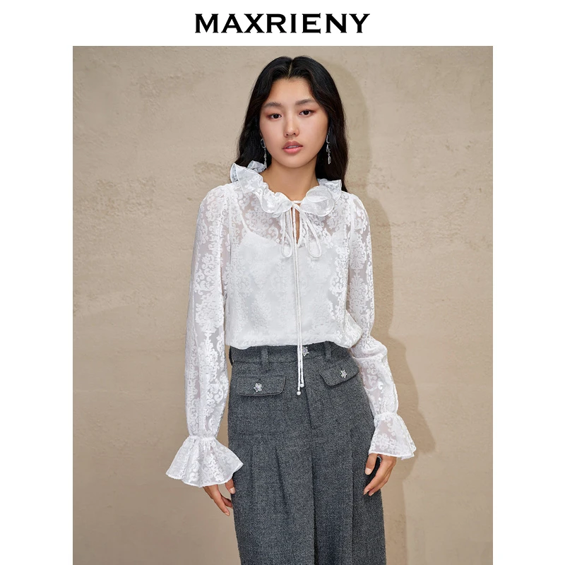 【陈大可专属】MAXRIENY浪漫宫廷复古感提花上衣