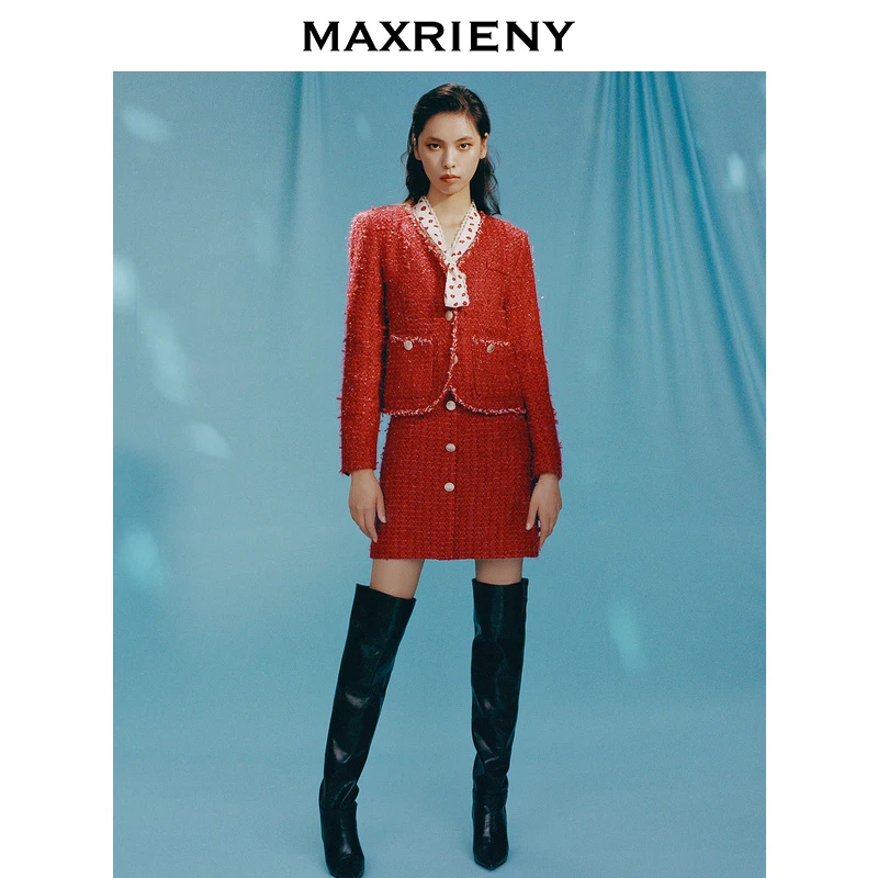 【小余专属】麦斯芮妮MAXRIENY花纱小香风外套秋装新款女citywarm