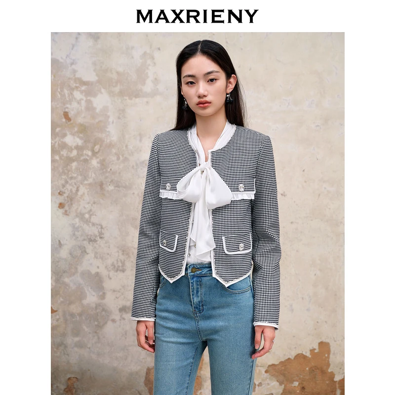 【老板娘夏天】MAXRIENY小香风花纱毛呢秋冬新款高级气质感citywarm