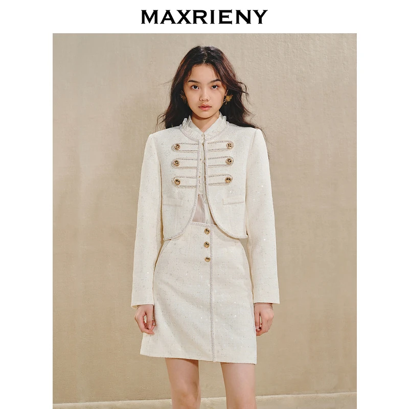 【蜜思仝】MAXRIENY外套秋冬新款宫廷复古风粗花呢千金小香上衣女