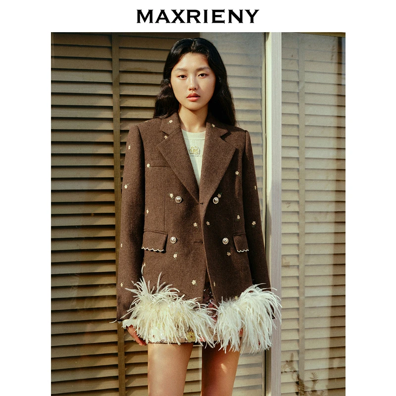 【诗语专属】MAXRIENY宫廷感绣花外套女年冬